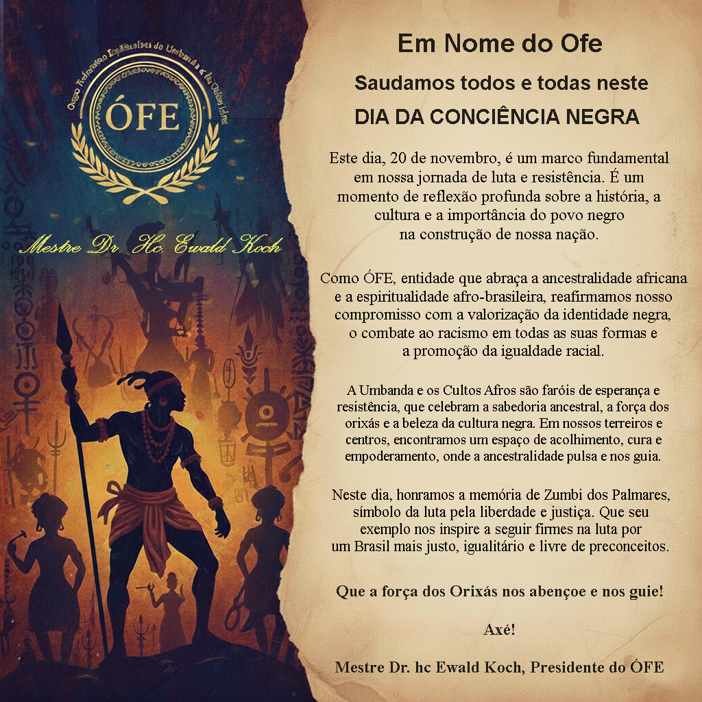 Mensagem do ÓFE – Dia da Consciência Negra